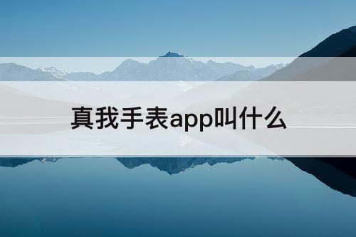 真我手表app叫什么