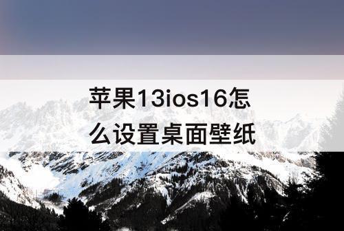 苹果13ios16怎么设置桌面壁纸