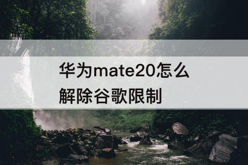 华为mate20怎么解除谷歌限制