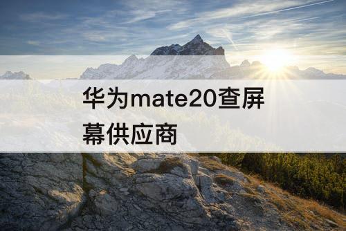 华为mate20查屏幕供应商