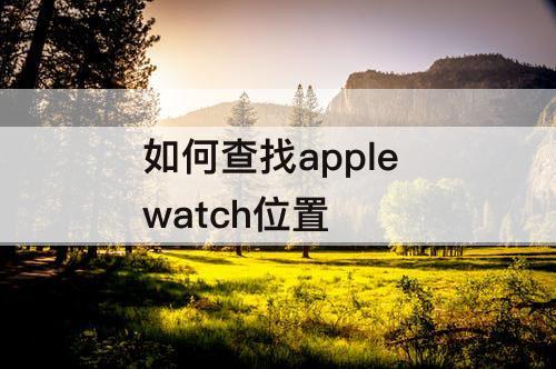 如何查找apple watch位置