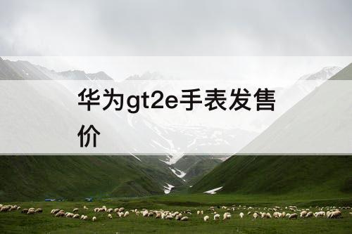 华为gt2e手表发售价