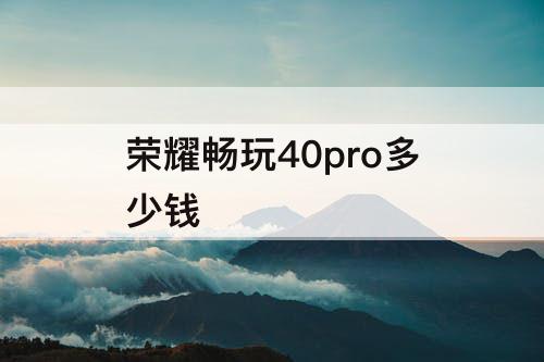 荣耀畅玩40pro多少钱