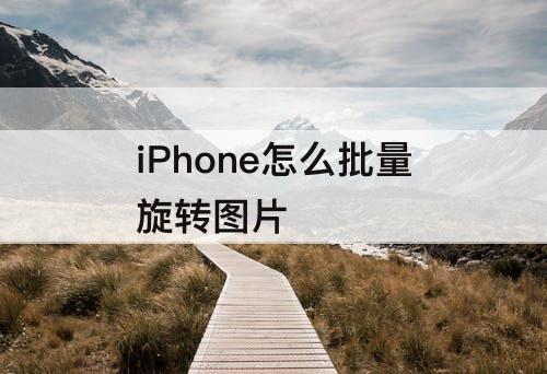 iPhone怎么批量旋转图片