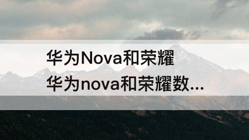 华为Nova和荣耀 华为nova和荣耀数字系列哪个好