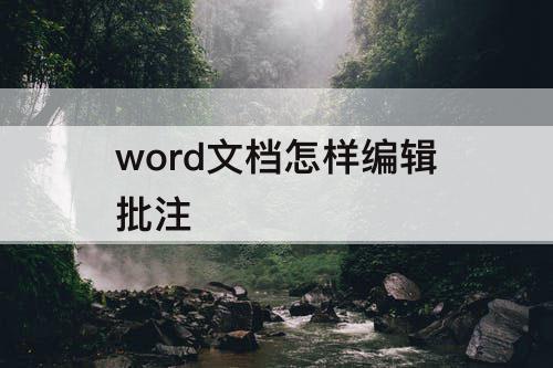 word文档怎样编辑批注