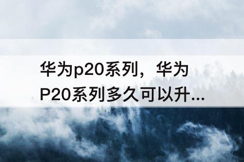 华为p20系列，华为P20系列多久可以升级鸿蒙