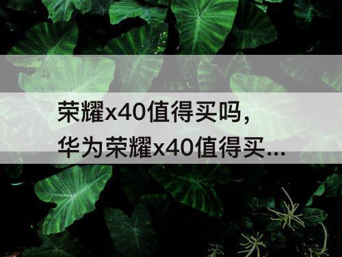 荣耀x40值得买吗，华为荣耀x40值得买吗