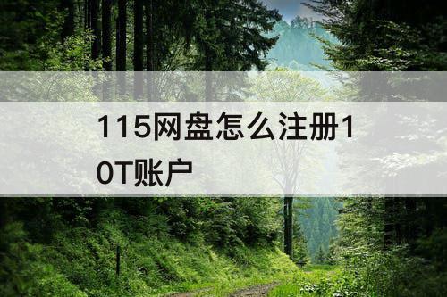 115网盘怎么注册10T账户