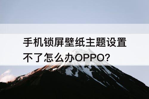 手机锁屏壁纸主题设置不了怎么办OPPO?