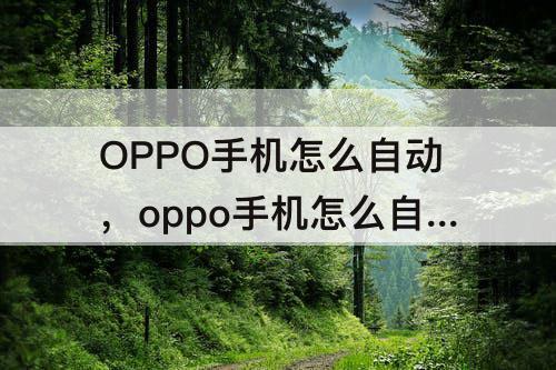 OPPO手机怎么自动，oppo手机怎么自动更新系统升级