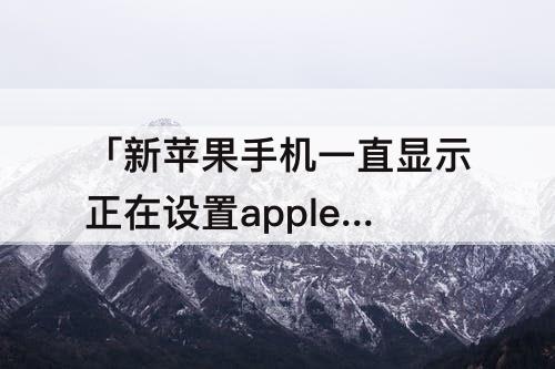 「新苹果手机一直显示正在设置apple id」(新苹果手机一直显示正在设置apple id怎么办)