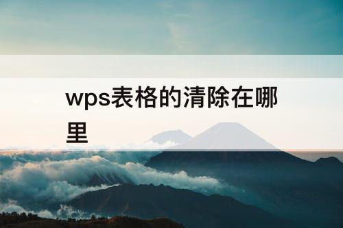 wps表格的清除在哪里