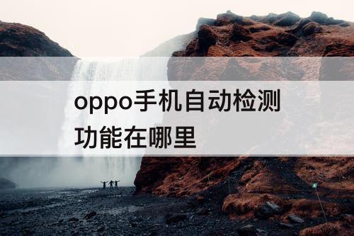 oppo手机自动检测功能在哪里