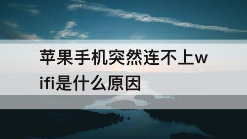 苹果手机突然连不上wifi是什么原因