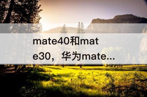 mate40和mate30，华为mate40和mate30pro参数