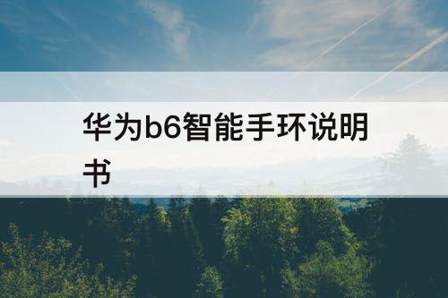 华为b6智能手环说明书