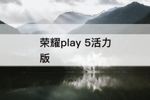 荣耀play 5活力版