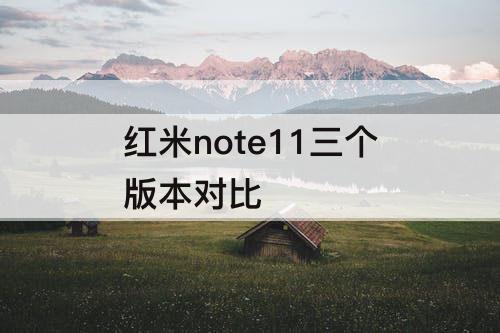 红米note11三个版本对比