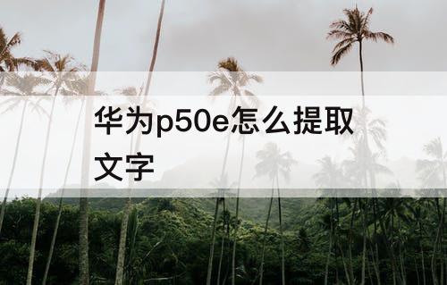 华为p50e怎么提取文字