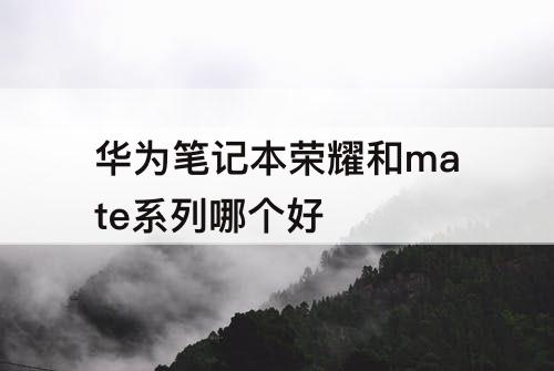 华为笔记本荣耀和mate系列哪个好