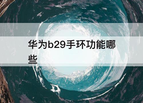 华为b29手环功能哪些