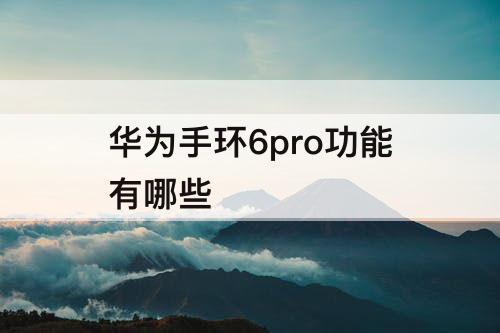 华为手环6pro功能有哪些