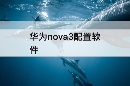 华为nova3配置软件