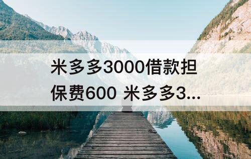 米多多3000借款担保费600 米多多3000借款担保费600夜里贷款