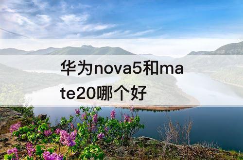 华为nova5和mate20哪个好