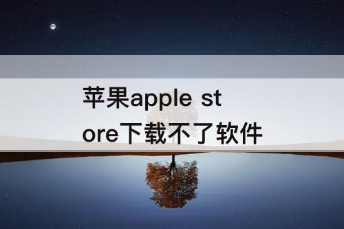 苹果apple store下载不了软件