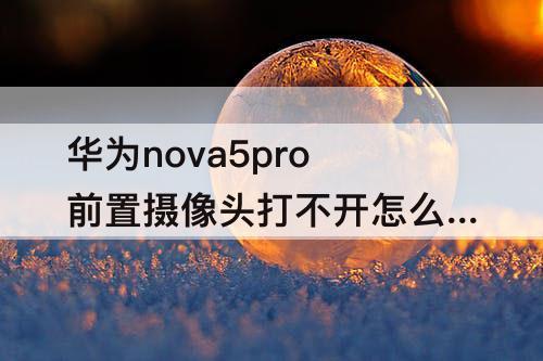 华为nova5pro前置摄像头打不开怎么办