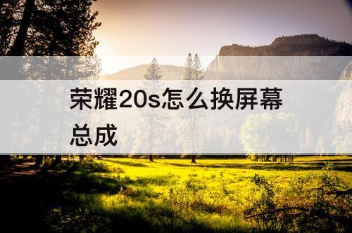 荣耀20s怎么换屏幕总成